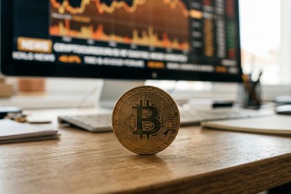 Bitcoin sikkesi ve kripto para grafiği