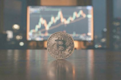 Bitcoin sikkesi ve kripto para grafiği