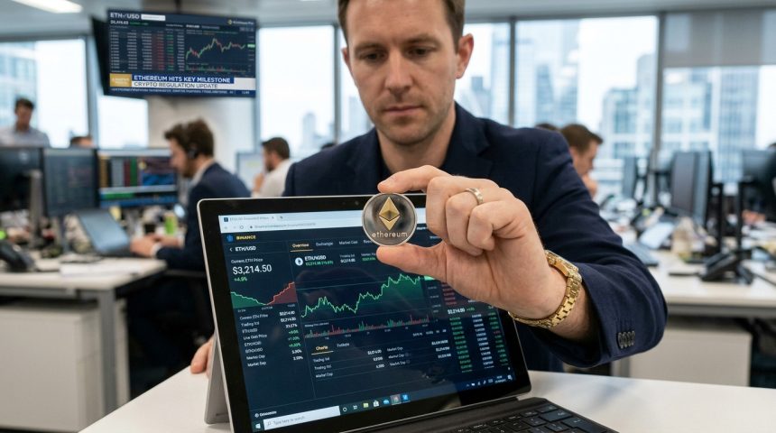 Ethereum sikkesi ve blok zinciri görseli
